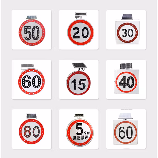 주문 녹 자유로운 알루미늄 안전과 보안 도로 LED 60 속도 제한 사려깊은 물자 교통 표지