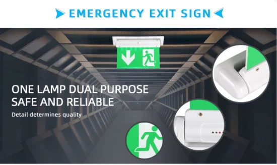 6W 알루미늄 하우징 아크릴 LED 녹색 비상구 표시 제조업체